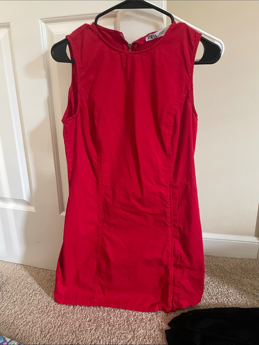 Zara Bold Red Sleeveless Shift Dress